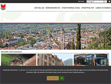 Tablet Screenshot of gemeinde.meran.bz.it
